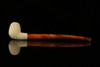 srv - Autograph Series Carved Churchwarden Dual Stem Meerschaum Pipe with case M2397