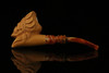 srv - Chief Skull Block Meerschaum Pipe with fitted case M2414