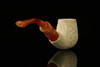 srv -  Floral Carved Block Meerschaum Pipe with fitted case M2417