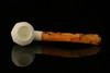 srv - Lattice Octagon Block Meerschaum Pipe with fitted case M2422