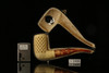 srv - Deep Lattice Chimney Block Meerschaum Pipe with fitted case M2496