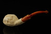 srv - Tri Elephants Block Meerschaum Pipe with custom case 15218