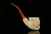 srv - American Eagle Carved in Claw Block Meerschaum Pipe with fitted case M2517