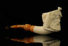 srv - Bacchus Block Meerschaum Pipe with fitted case M2558