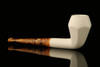 srv - Hexagon Straight Block Meerschaum Pipe with fitted case M2564