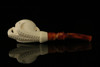 srv - Skull in Claw Block Meerschaum Pipe with fitted case M2568