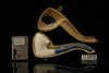 srv - Ocean Weave Block Meerschaum Pipe with fitted case M2575