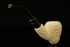 srv Premium - Carved Tomahawk Block Meerschaum Pipe with fitted case 15232