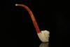 srv - Bobcat Churchwarden Dual Stem Meerschaum Pipe with fitted case M2606