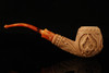 srv - Autograph Series Carved Apple Block Meerschaum Pipe with case 15240