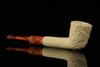 srv - Carved Dublin Straight Block Meerschaum Pipe with fitted case M2617