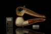 srv - Freemasonry Block Meerschaum Pipe with fitted case M2618