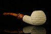 srv - Apple Basket Weave Block Meerschaum Pipe with fitted case M2621