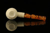 srv - Apple Basket Weave Block Meerschaum Pipe with fitted case M2621