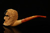 srv - Buffalo Hand Carved Block Meerschaum Pipe  by Kenan with custom case 15258