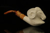 srv - Ram Block Meerschaum Pipe with custom case M2628