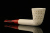 srv - Deep Lattice Dublin Straight Block Meerschaum Pipe with fitted case M2636