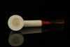 srv - Deep Lattice Dublin Straight Block Meerschaum Pipe with fitted case M2636