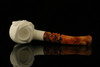 srv - Pirate Block Meerschaum Pipe with fitted case M2667