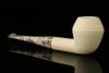 srv - Rhodessian Straight Block Meerschaum Pipe with fitted case M2676