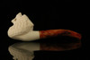 srv - Wooing Wolf Block Meerschaum Pipe with fitted case M2683