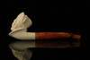 srv - Pirate Skull Block Meerschaum Pipe with custom case M2690