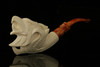 srv - Eagle's Claw Meerschaum Pipe carved by I. Baglan with fitted case M2705