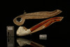 srv - Eagle's Claw Churchwarden Dual Stem Meerschaum Pipe with fitted case M2709