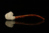 srv - Eagle's Claw Churchwarden Dual Stem Meerschaum Pipe with fitted case M2711