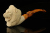 srv - Lion Churchwarden Dual Stem Meerschaum Pipe with fitted case M2729