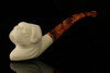 srv - Bulldog Churchwarden Dual Stem Meerschaum Pipe with fitted case M2730