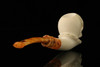 srv - Prince Skull Block Meerschaum Pipe with custom case M2737