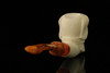 srv - Dog Block Meerschaum Pipe with fitted case M2749