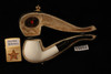 Bent Billiard Block Meerschaum Pipe by Servi with case 15052