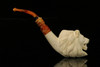 srv - Lion Block Meerschaum Pipe with fitted case M2781