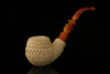 srv - Carved Apple  Block Meerschaum Pipe by I. Baglan with fitted case M2811