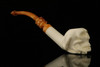 Skull on Hand Block Meerschaum Pipe with pouch M2845