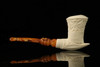 Carved Freehand Block Meerschaum Pipe with pouch M2854