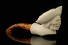 Pirate Skull Block Meerschaum Pipe with pouch M2856