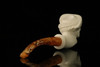 Pirate Skull Block Meerschaum Pipe with pouch M2856