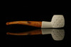 Lattice Apple Sitter Block Meerschaum Pipe with pouch M2857