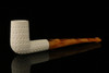 Lattice Billiard Block Meerschaum Pipe with pouch M2883