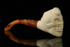 Skull and Snake Block Meerschaum Pipe with pouch M2896