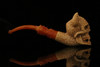 Devil Skull Block Meerschaum Pipe with pouch M2897