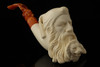 srv - Old Man Smoking a Meerschaum Pipe with fitted case 15278