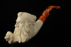 srv - Old Man Smoking a Meerschaum Pipe with fitted case 15278