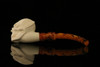 srv - Skull Block Meerschaum Pipe with fitted case M2917