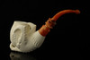 srv - Freemasonry Eagle's Claw Block Meerschaum Pipe with fitted case 15284