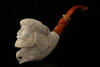 srv - Sultan and Eagle Block Meerschaum Pipe by I. Baglan with custom case 15286