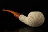 srv -  Autograph Series Carved Apple Block Meerschaum Pipe with fitted case 15290